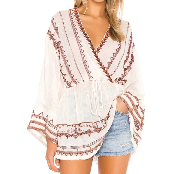 NWT Free People Boho Saffron Embroidered Festival Tunic. Size S - Picture 3 of 8